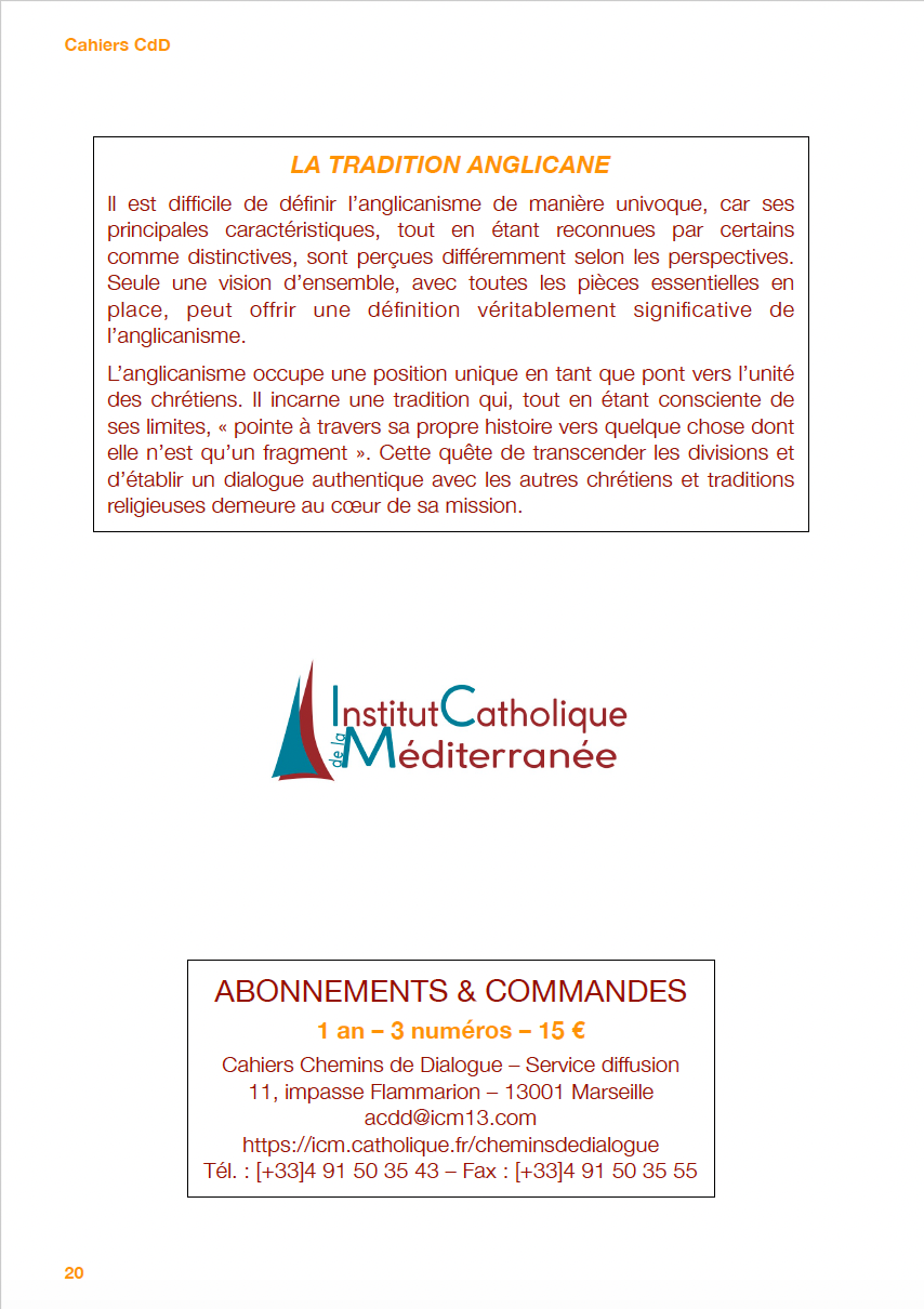 Cahier 22 PAPIER - La tradition anglicane