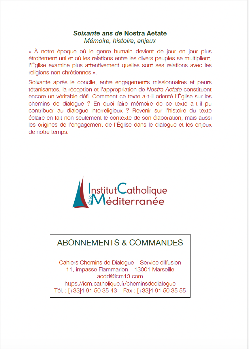 Cahier 23 PAPIER - Soixante ans de Nostra Aetate