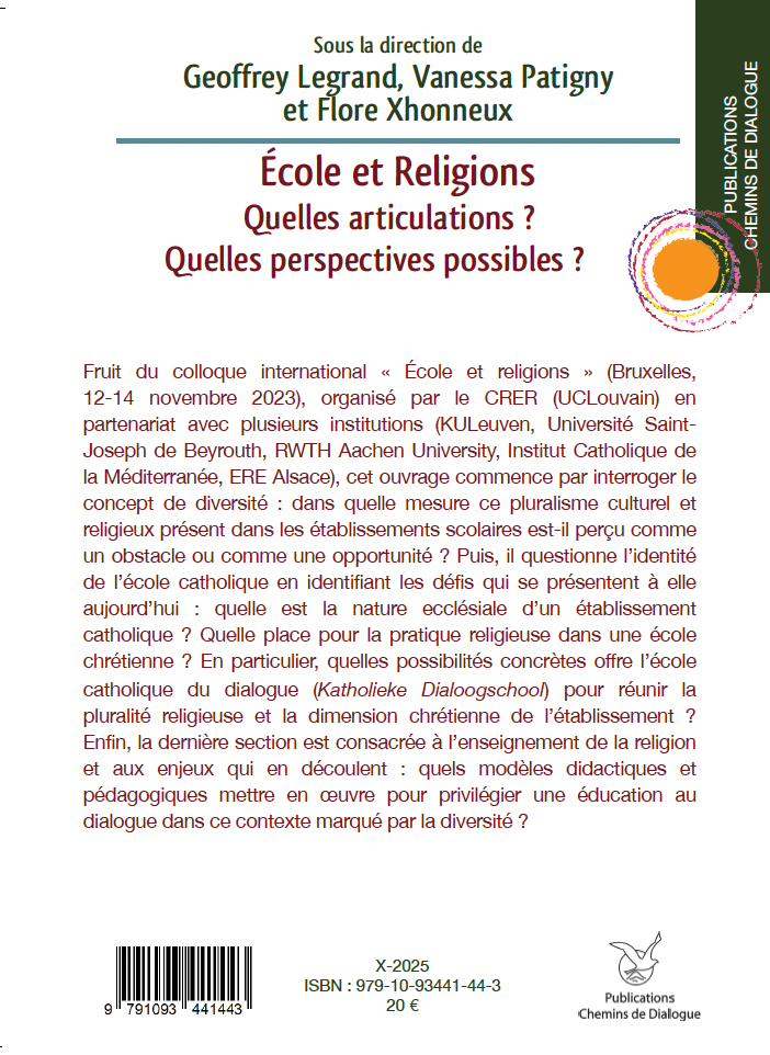 École et Religions Quelles articulations ? Quelles perspectives possibles ? - sous la directions de G Legrand, V Patigny et F Xhonneux