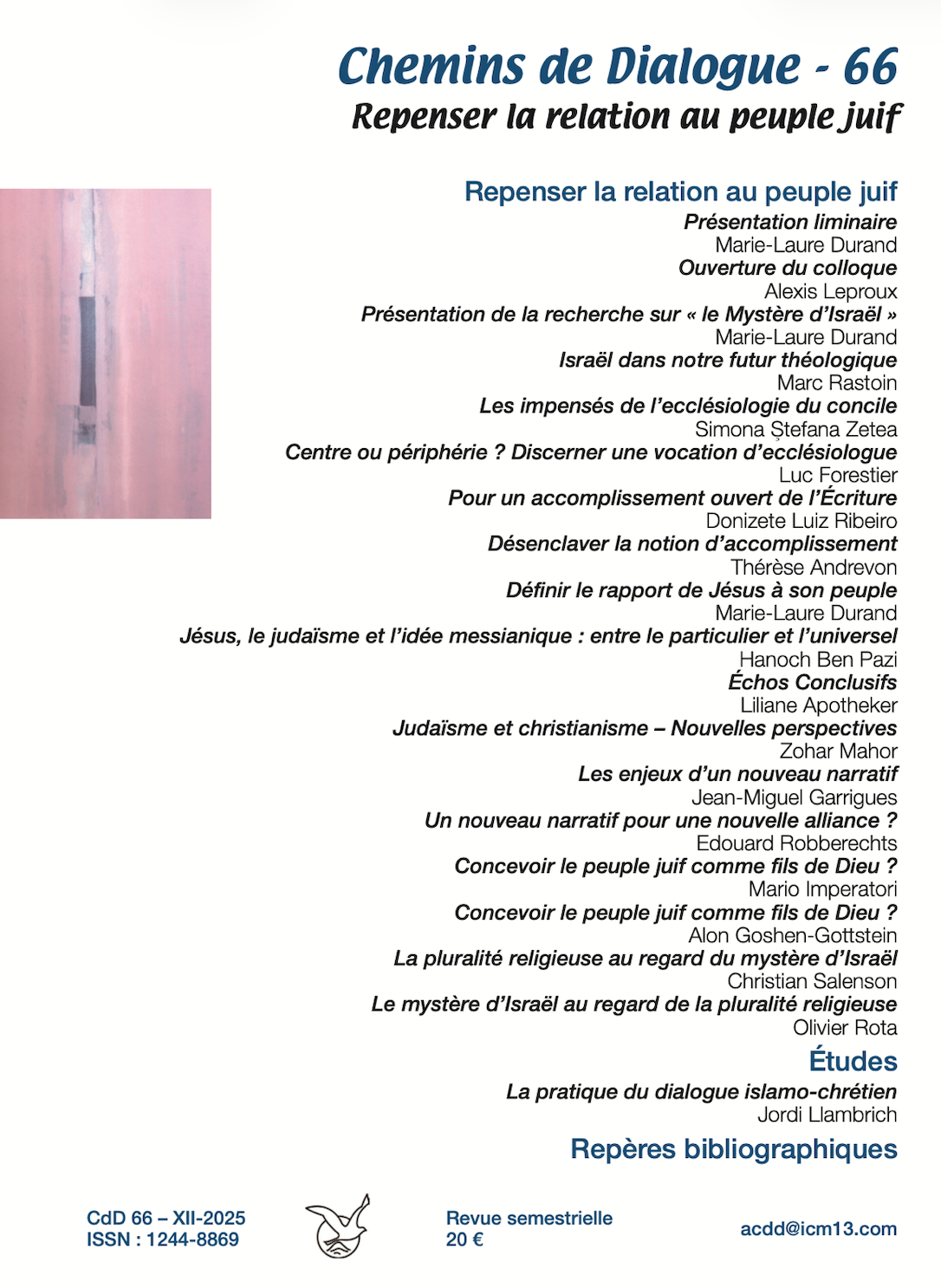 Revue n° 66 Repenser la relation au peuple juif : un enjeu pour la théologie chrétienne